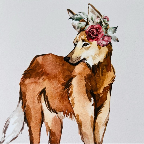 Maned Wolf Watercolor Illustration Wall Art Print Poster Unframed - Picture 17 of 17